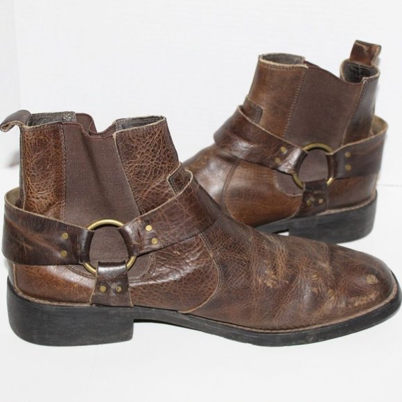 Bed Stu Other - Bed Stu Distressed Harness Low Biker Boots Moto Brown Ankle Men's Size 13 H12228